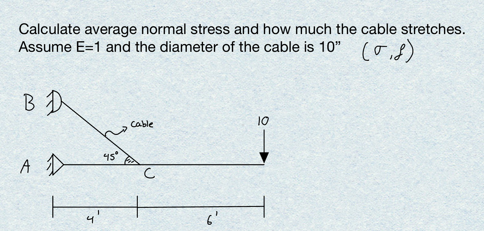 Calculate average normal stress and how much the