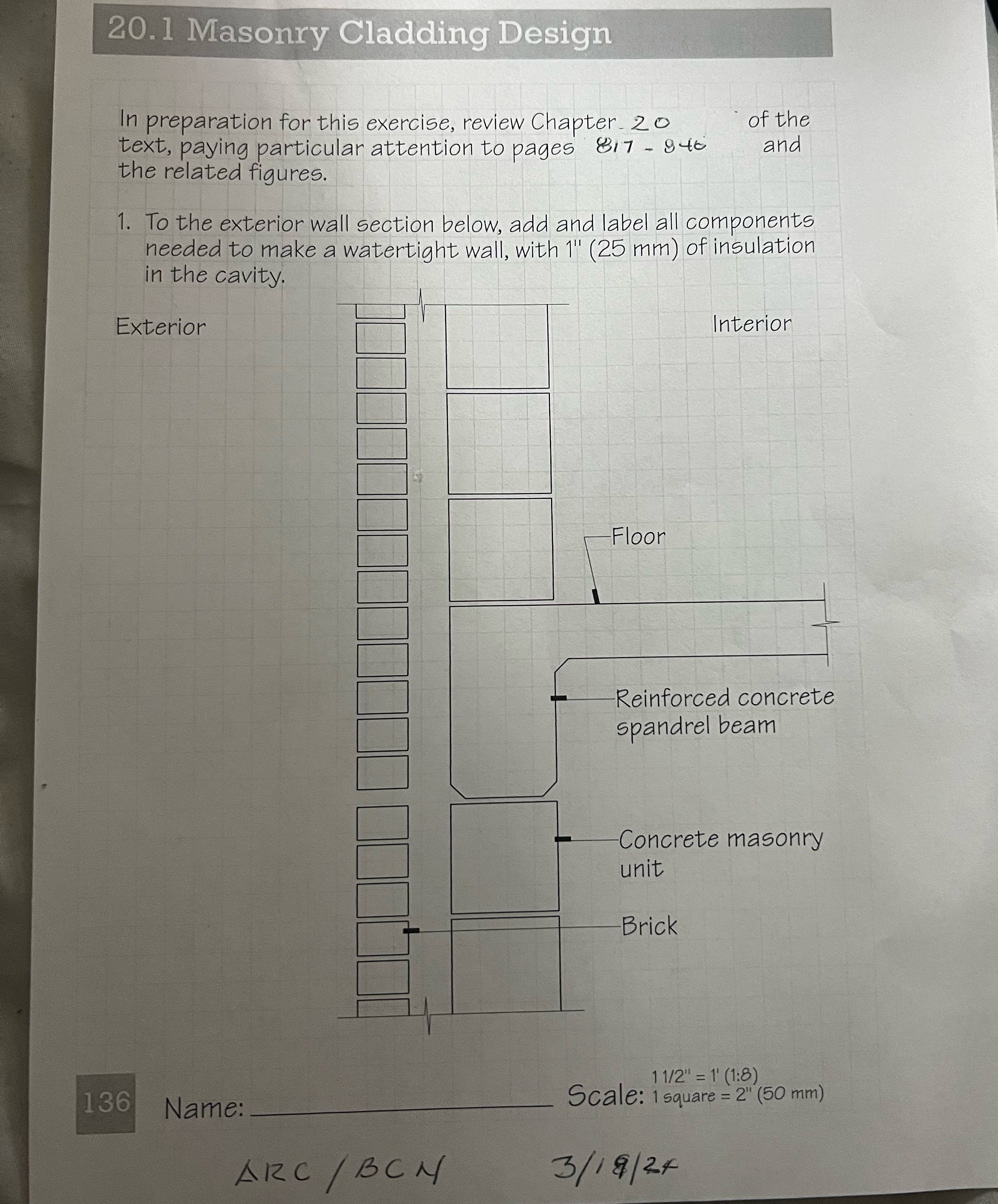 2 0 . 1 Masonry Cladding Design In preparation
