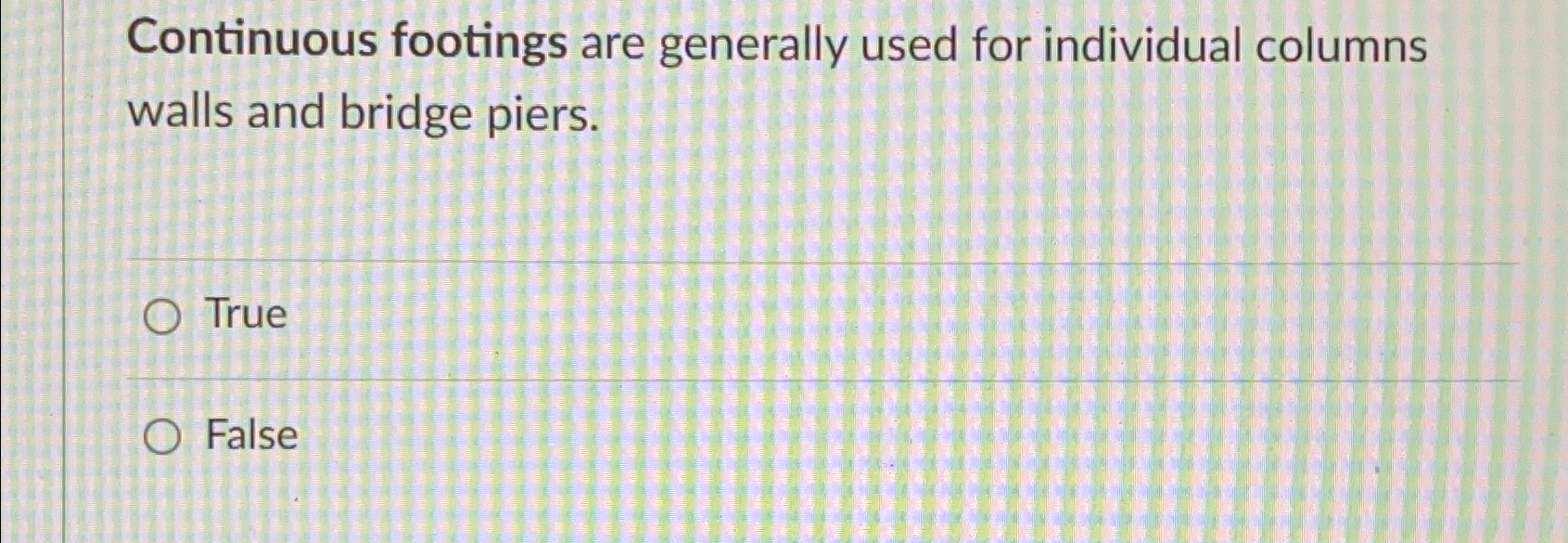 Continuous footings are generally used for