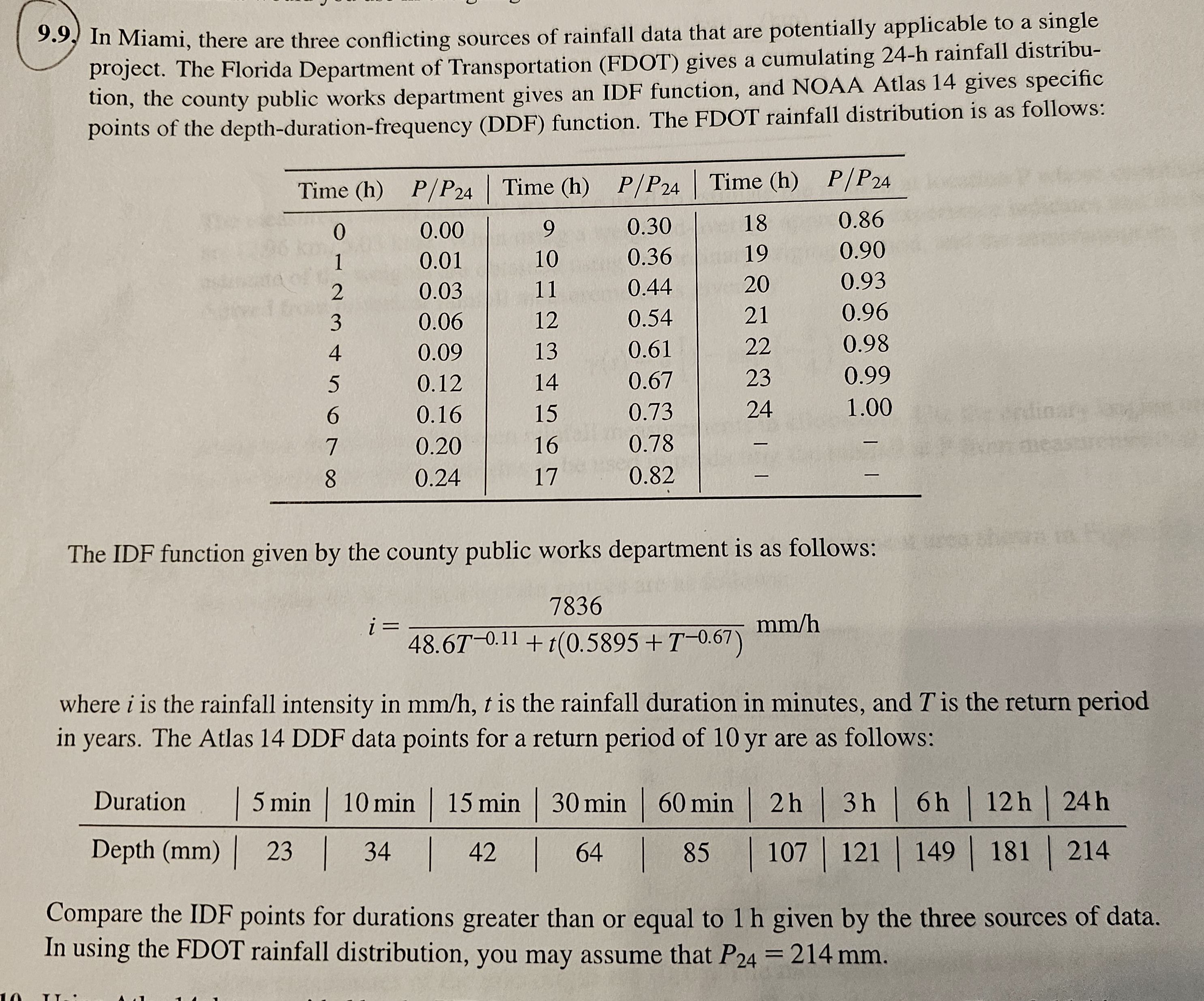 9 . 9 . In Miami, there are three conflicting