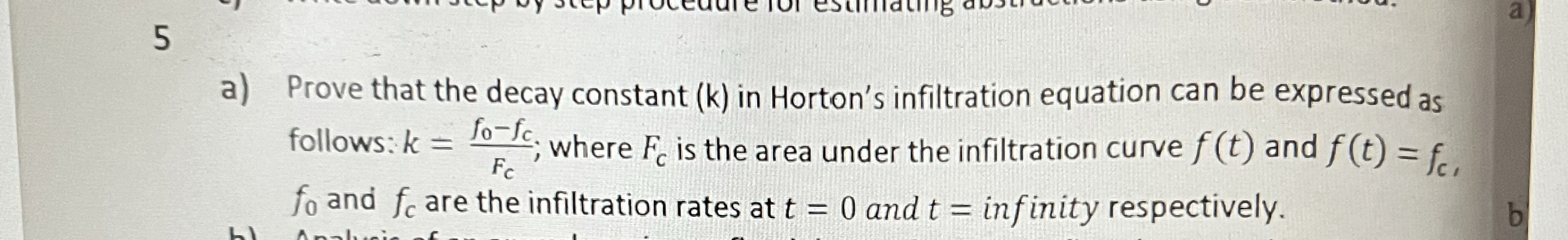 a ) Prove that the decay constant ( k ) in