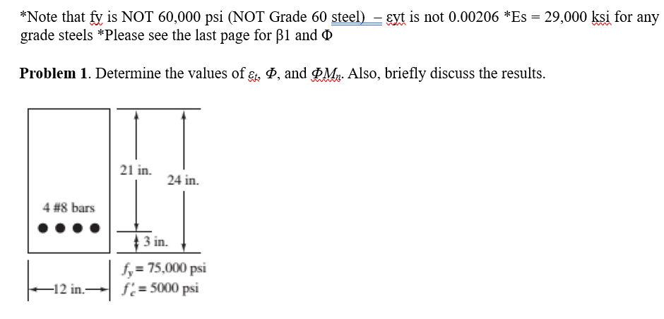 * Note that fy is NOT 6 0 , 0 0 0 ( NOT Grade 6 0