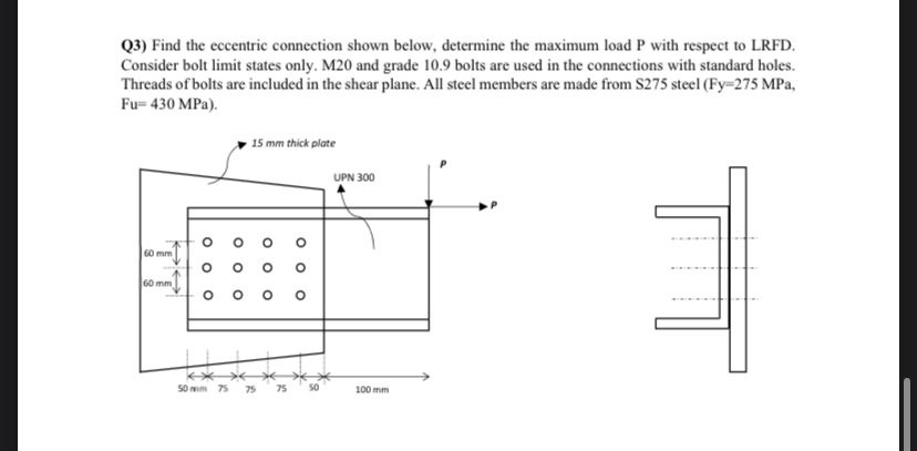 Q 3 ) Find the eccentric connection shown below,