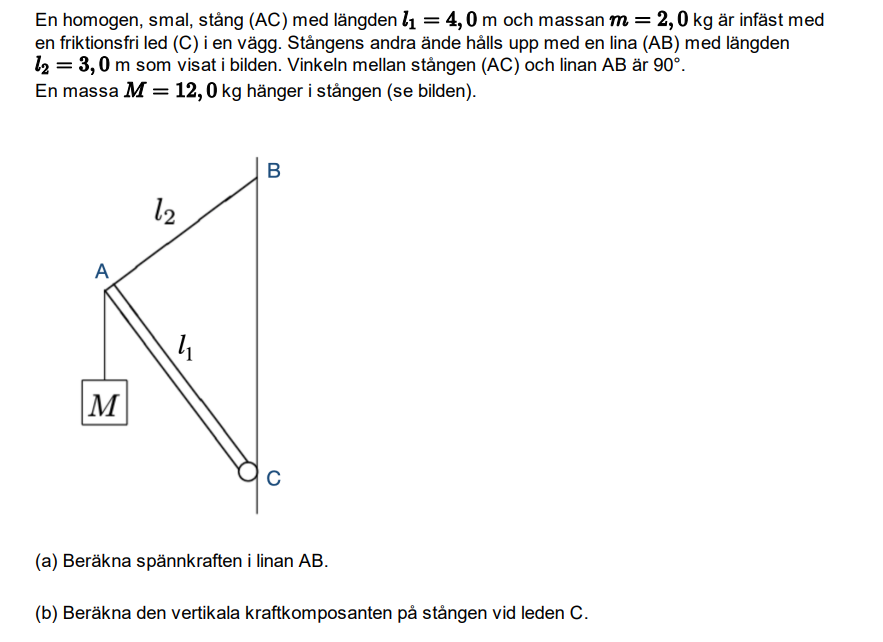 En homogen, smal, st ng ( AC ) med l ngden l 1 =