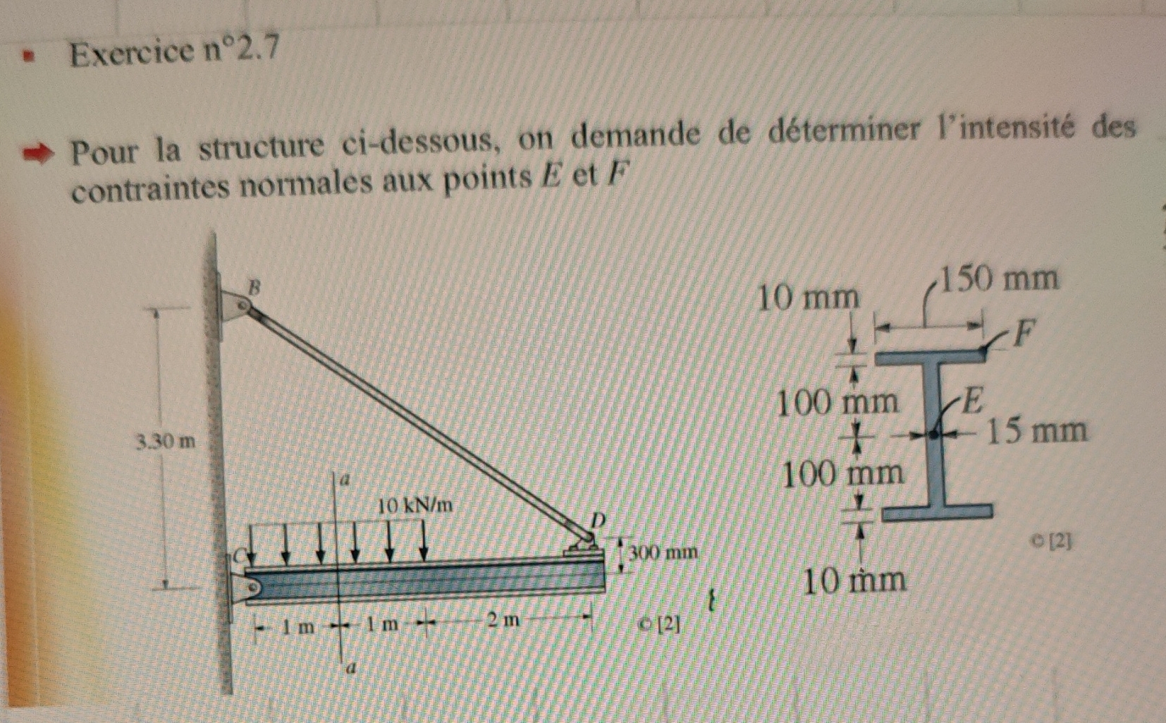 combined axial and bensing stress problem