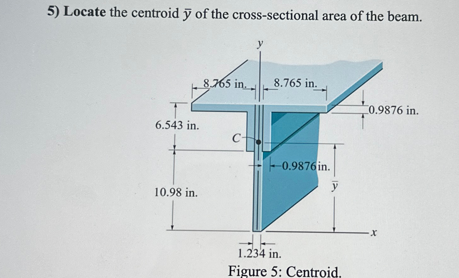 Locate the centroid ? b a r ( y ) of the cross -
