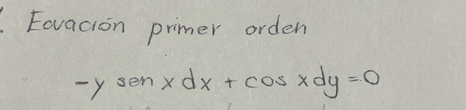 Ecuacion diferencial exacta de primer orden - y s