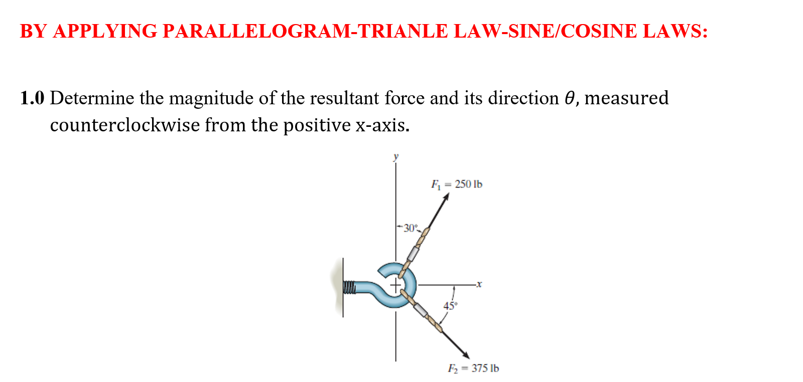BY APPLYING PARALLELOGRAM - TRIANGLE LAW - SINE /