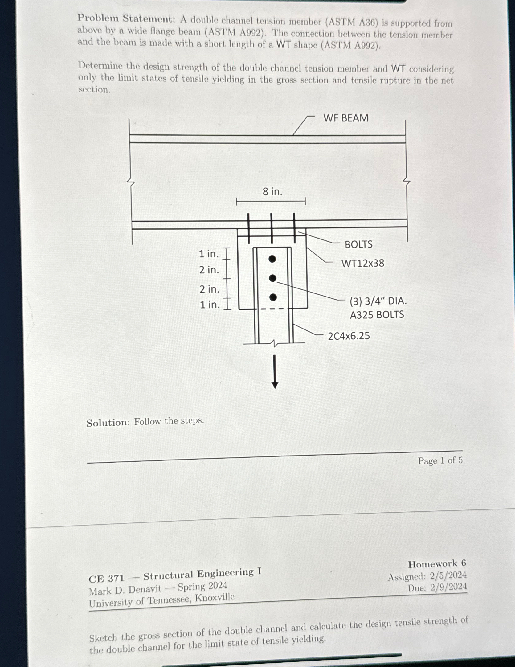 Problem Statement: A double channel tension