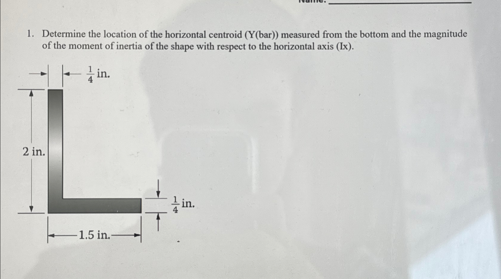 Determine the location of the horizontal centroid