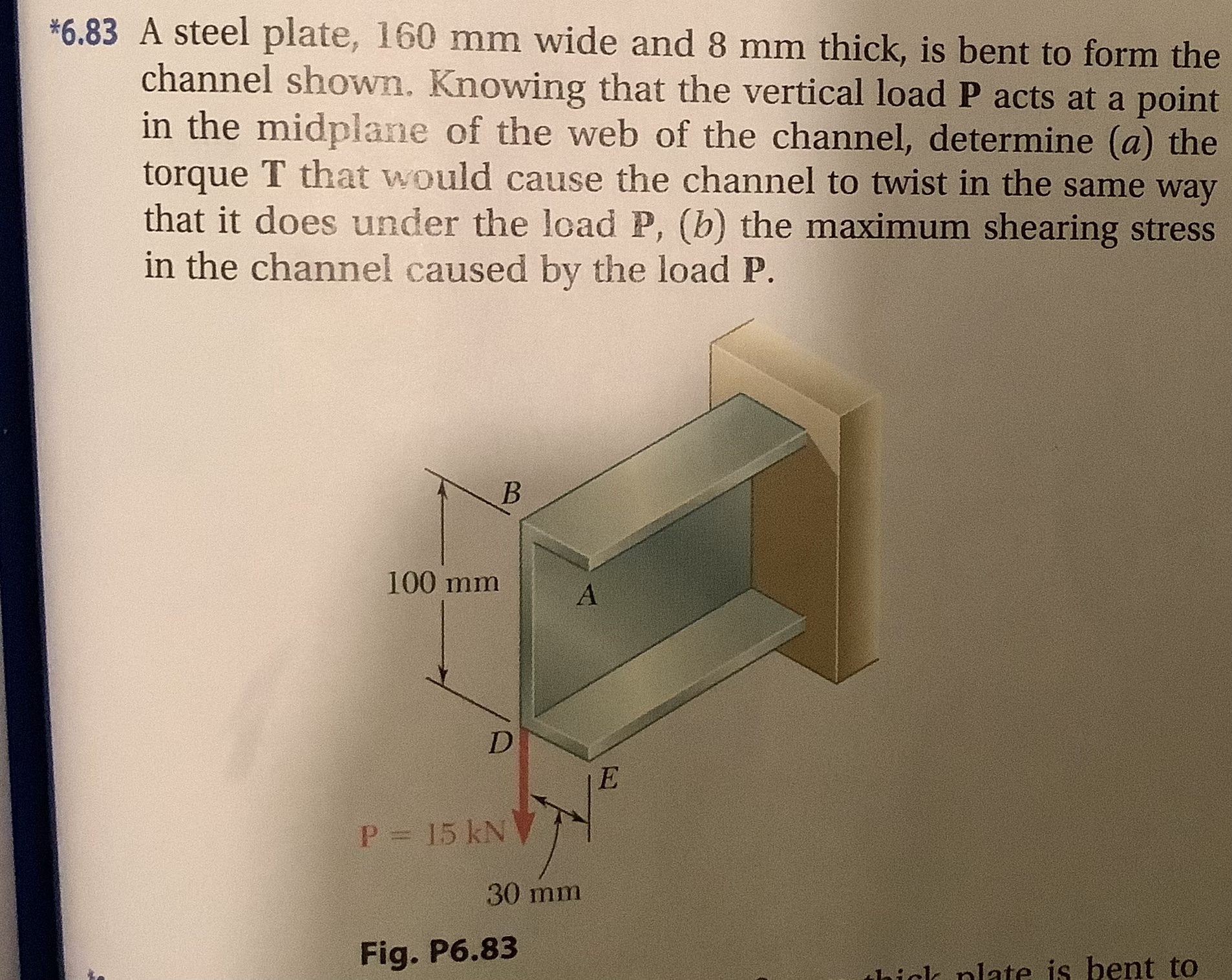 " 6 . 8 4 Solve Prob. 6 . 8 3 , assuming that a 6
