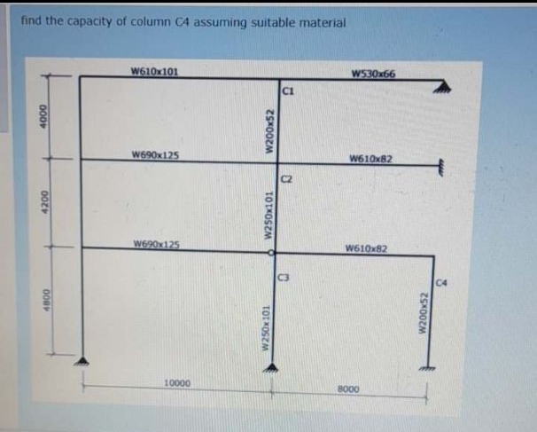 find the capacity of column C 4 assuming suitable