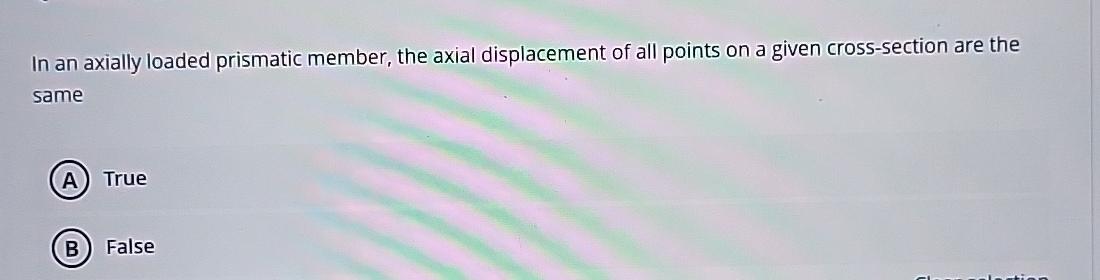 In an axially loaded prismatic member, the axial
