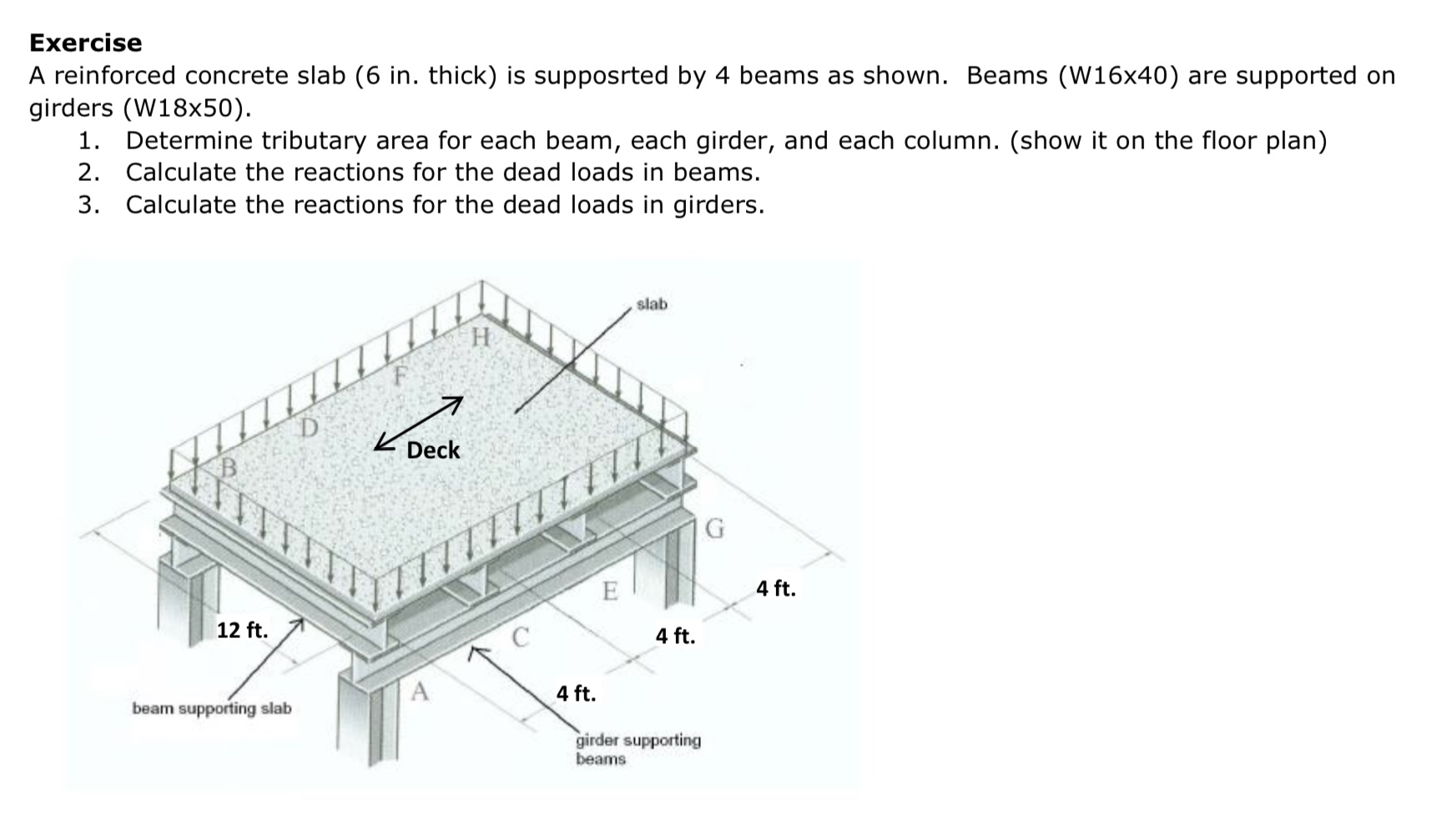 Exercise A reinforced concrete slab ( 6 in .