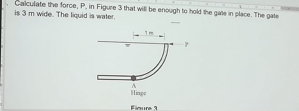 Calculate the force, P , in Figure 3 that will be