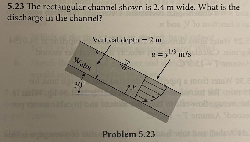 5 . 2 3 The rectangular channel shown is 2 . 4 m
