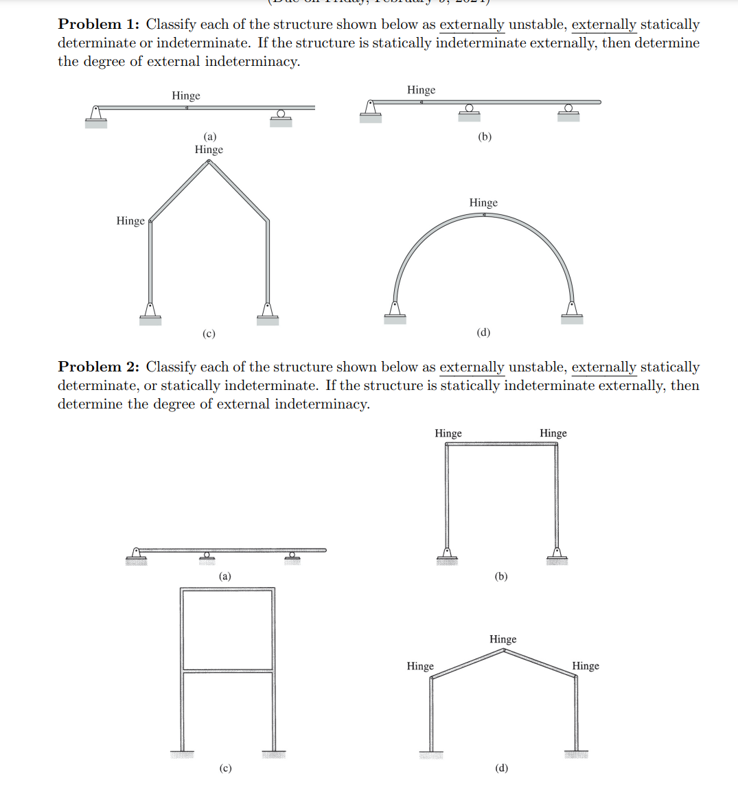 Problem 1 : Classify each of the structure shown