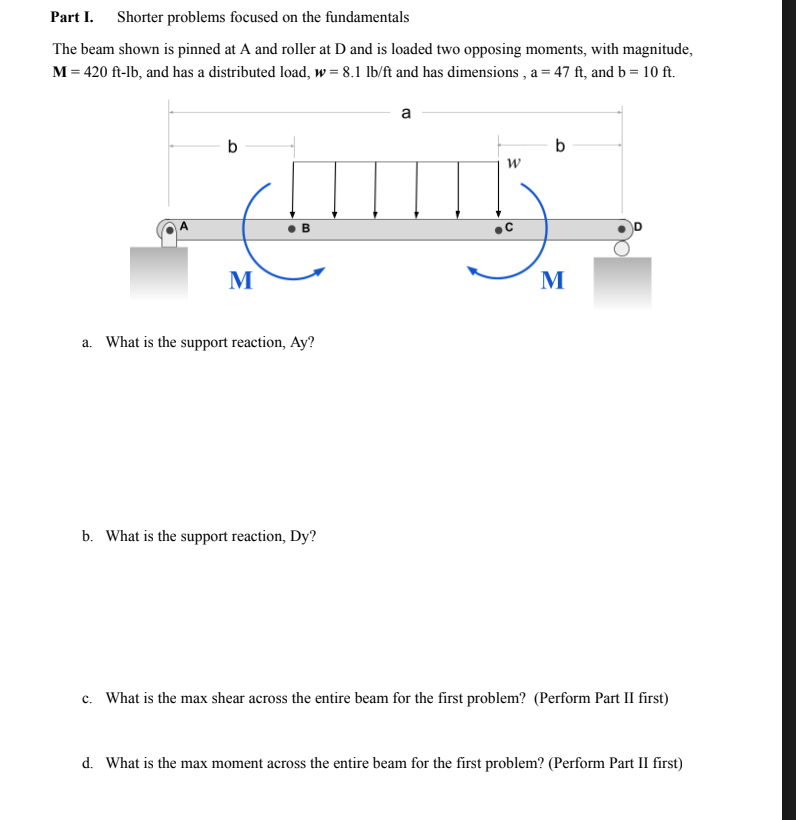 Part I. Shorter problems focused on the