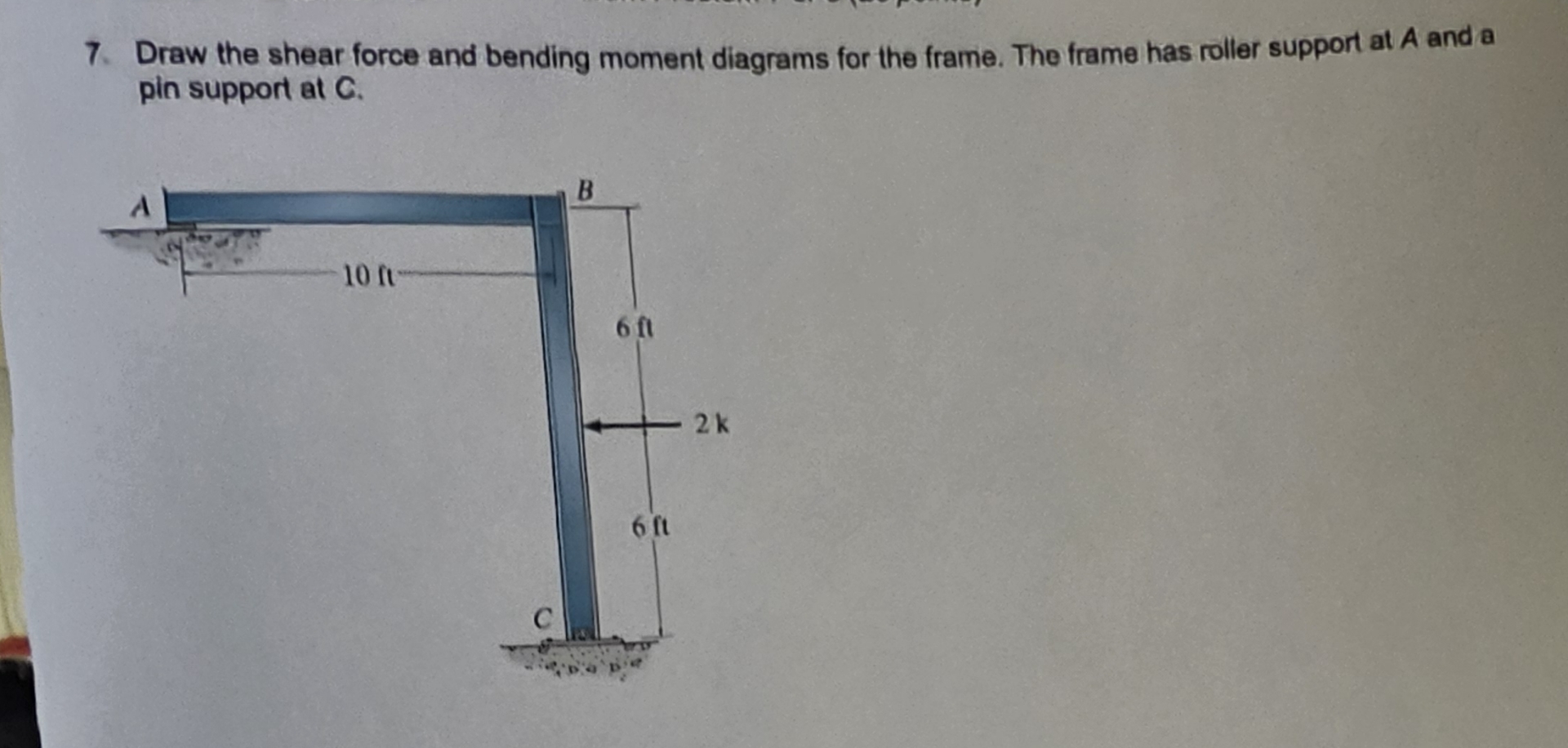 Draw the shear force and bending moment diagrams