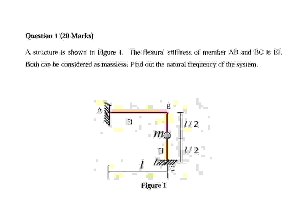 Question 1 ( 2 0 Marks ) A structure is shown in
