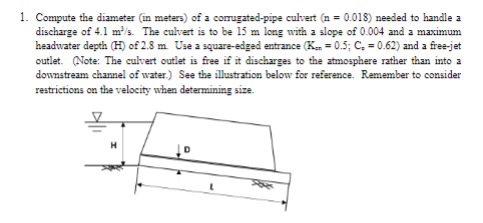 Compute the diameter ( in meters ) of a