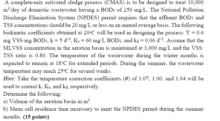Environmental Engineering PROBLEM!!!!!! A