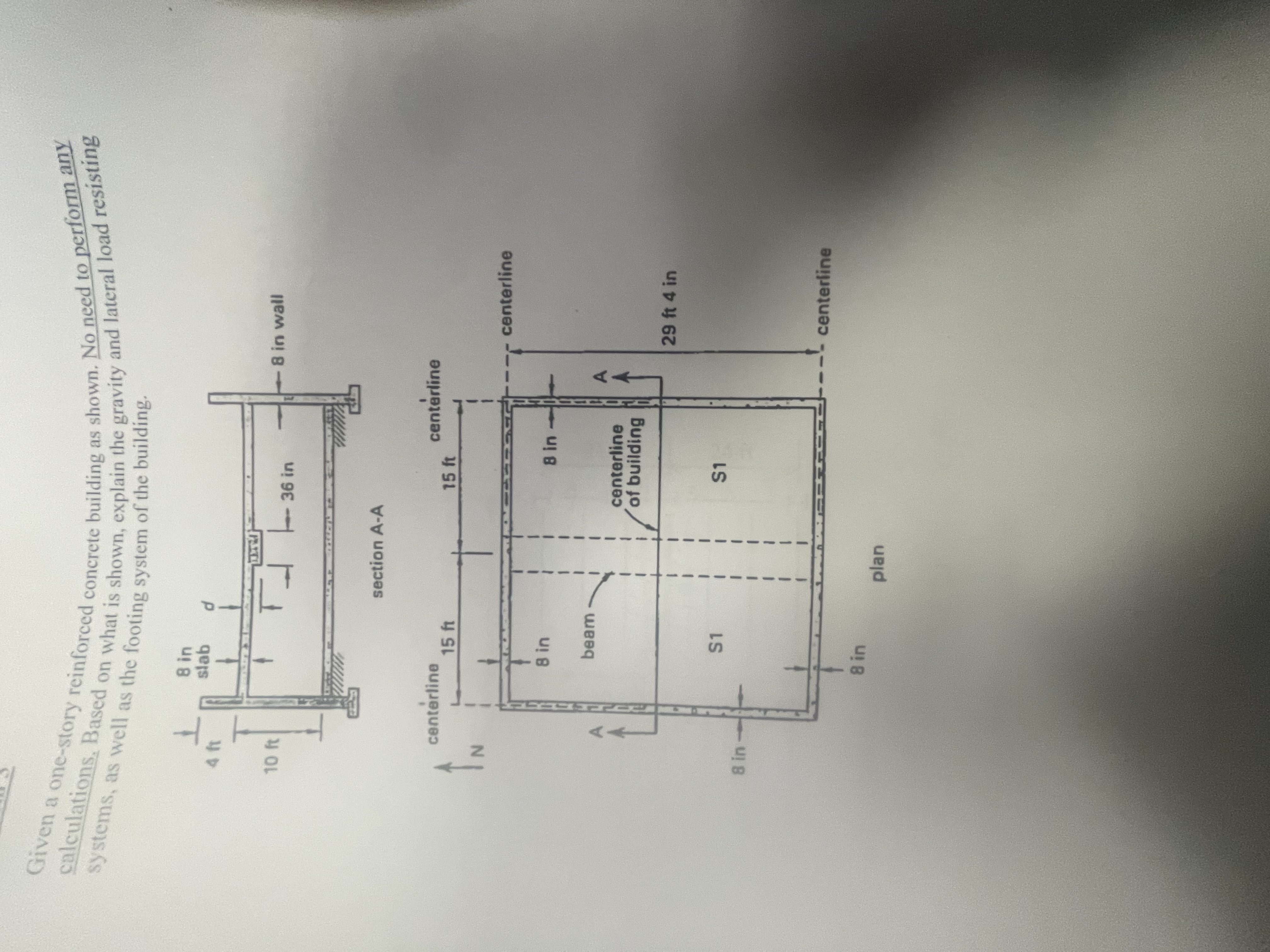 Given a one - story reinforced concrete building