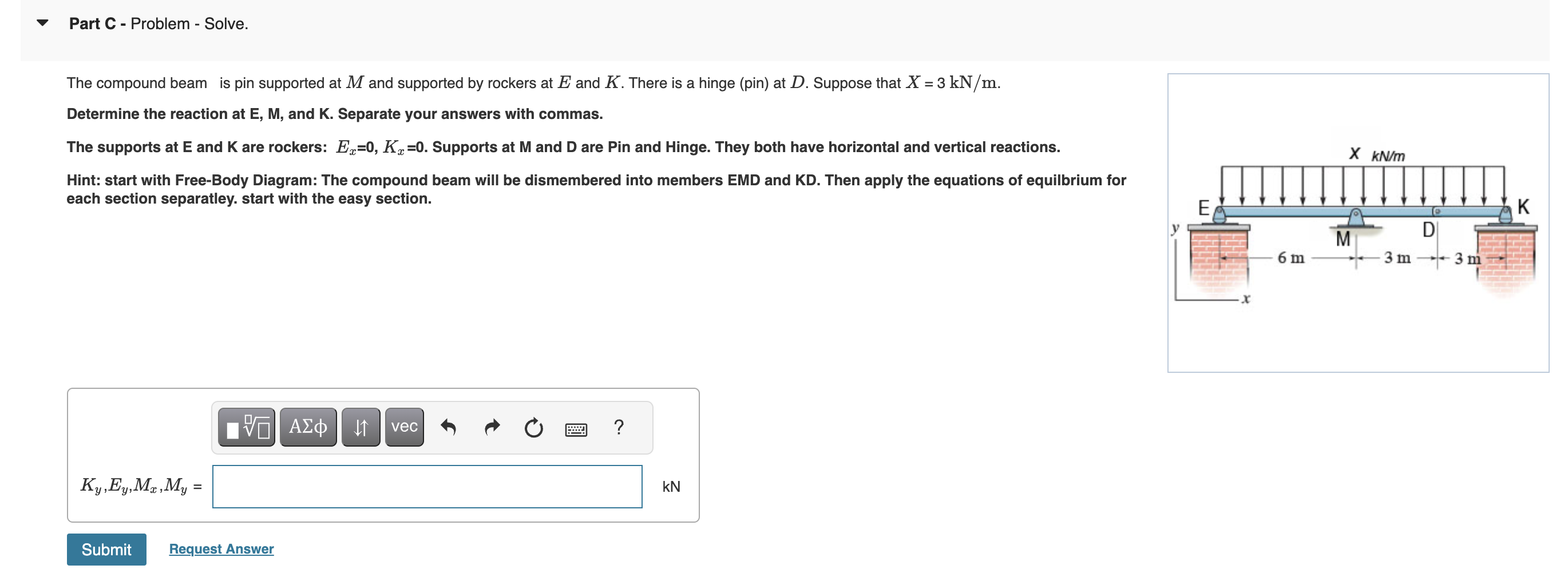 Part C - Problem - Solve. The compound beam is