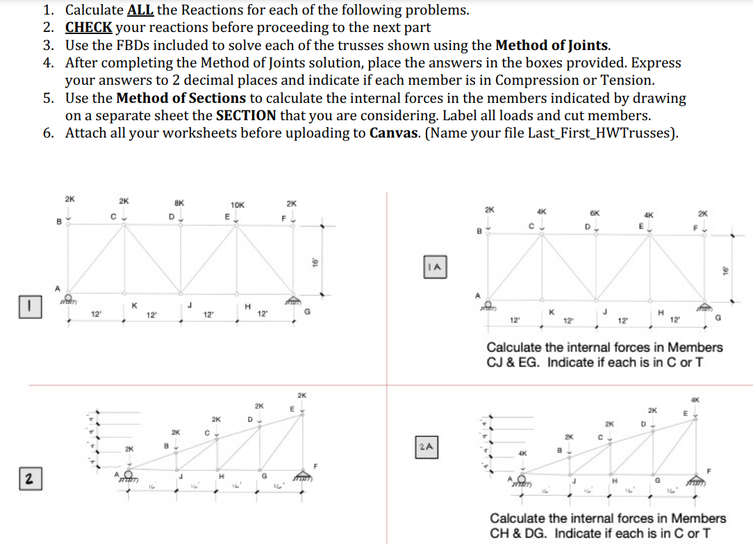Calculate ALL the Reactions for each of the