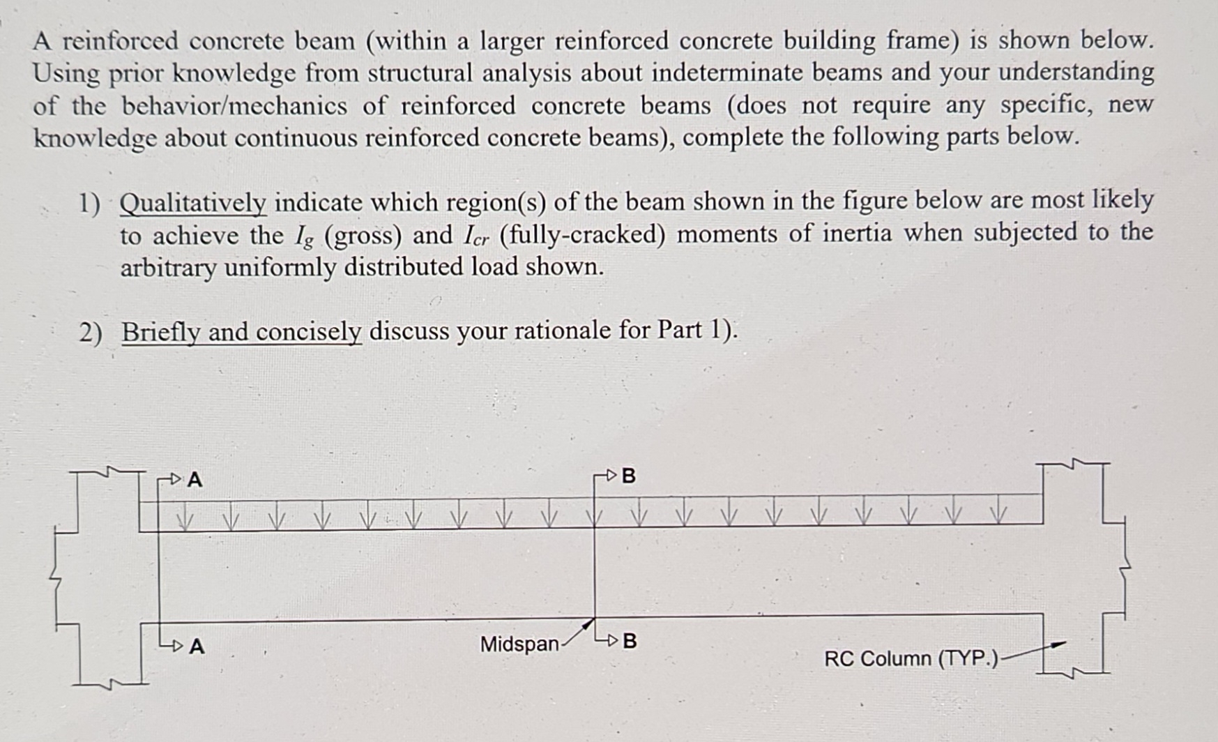 A reinforced concrete beam ( within a larger