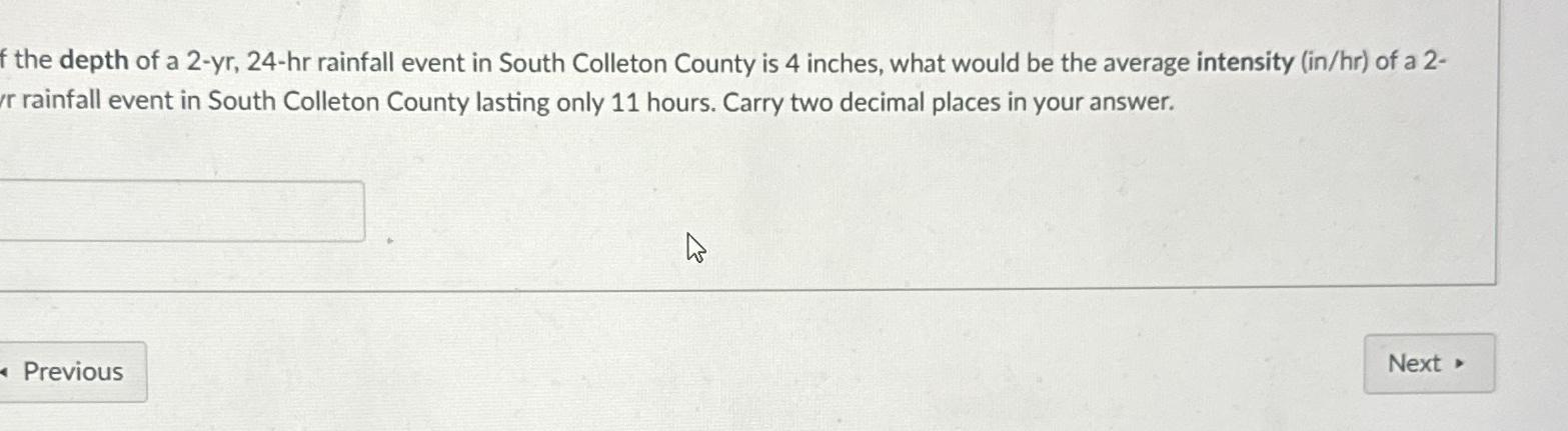 f the depth of a 2 - yr , 2 4 - hr rainfall event