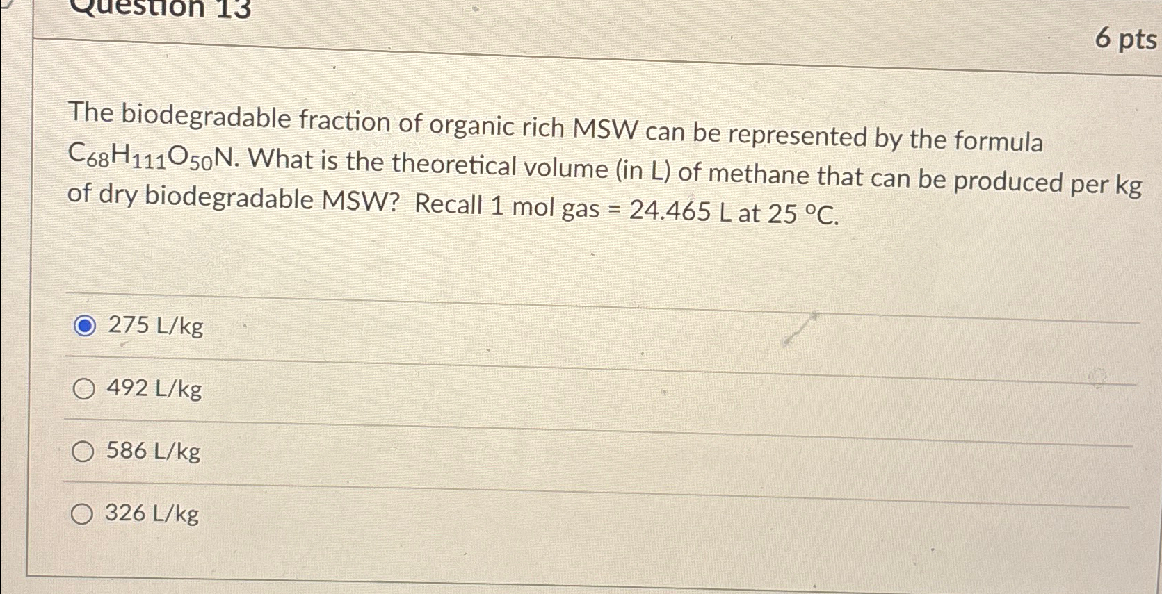 The biodegradable fraction of organic rich MSW