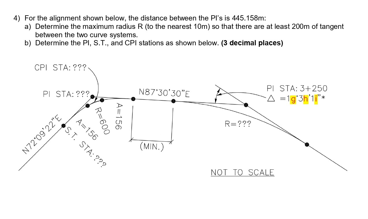 For the alignment shown below, the distance
