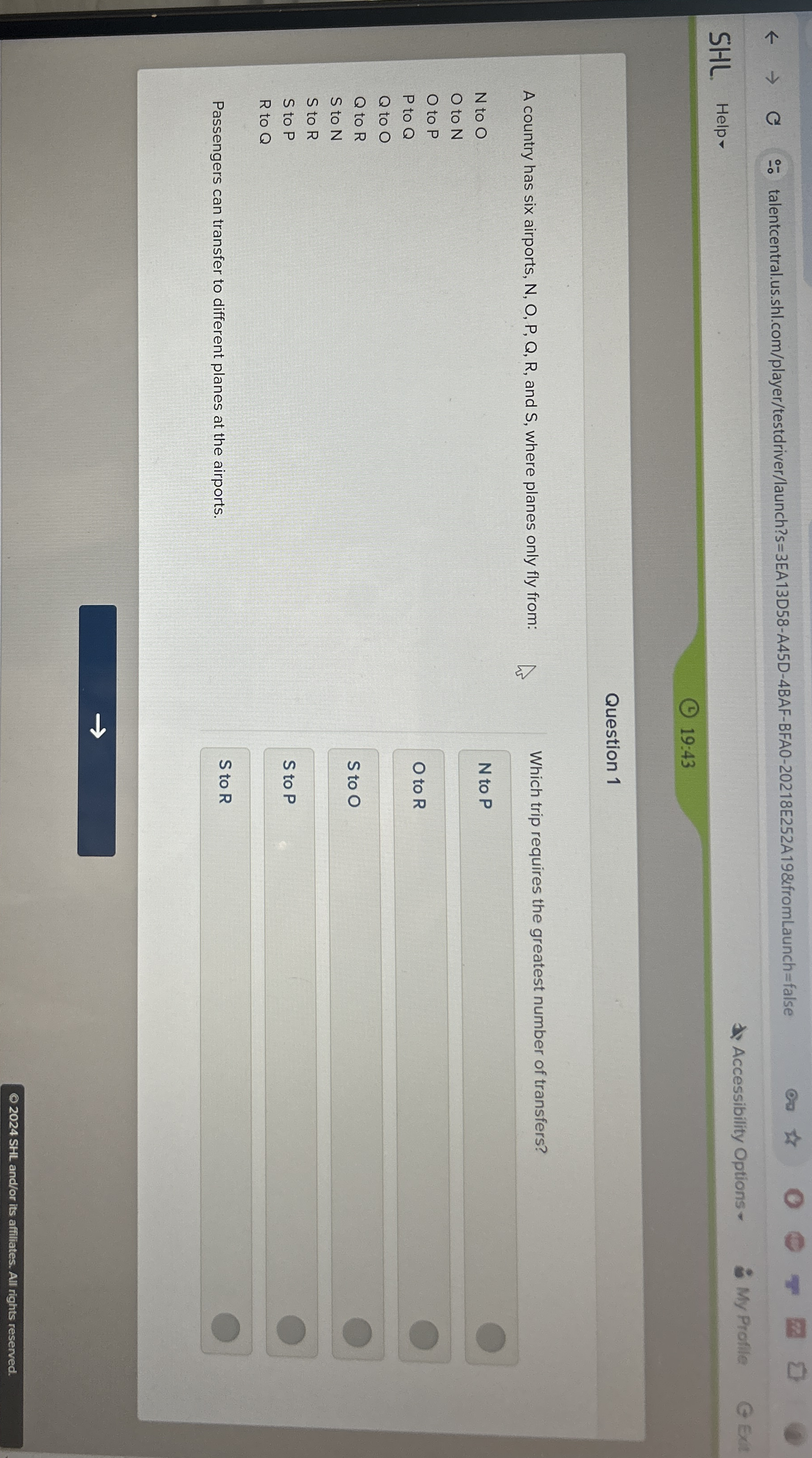 Question 1 A country has six airports, N , O , P