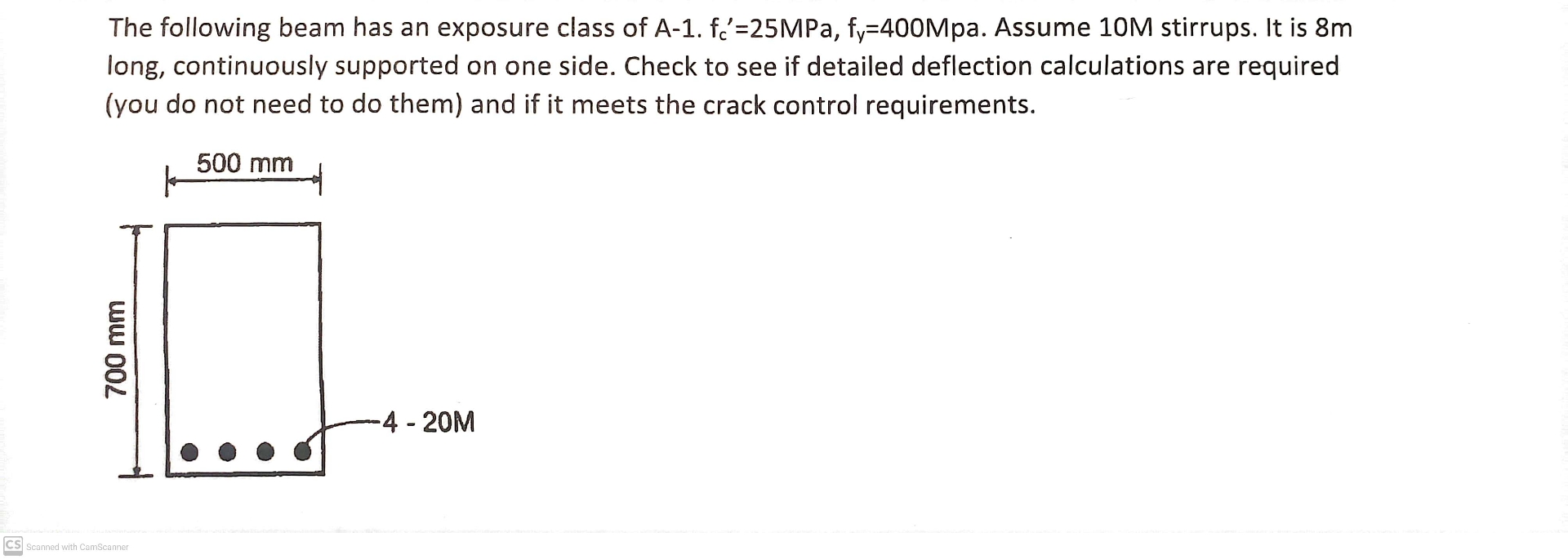 The following beam has an exposure class of A - 1