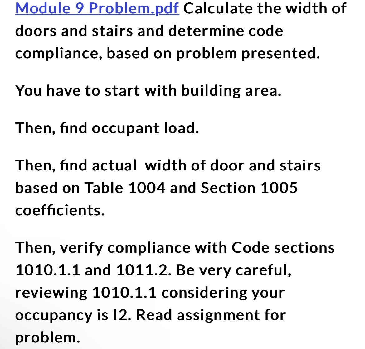 Module 9 Problem.pdf Calculate the width of doors