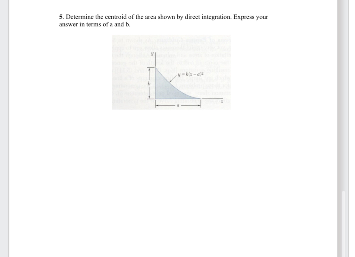 Determine the centroid of the area shown by