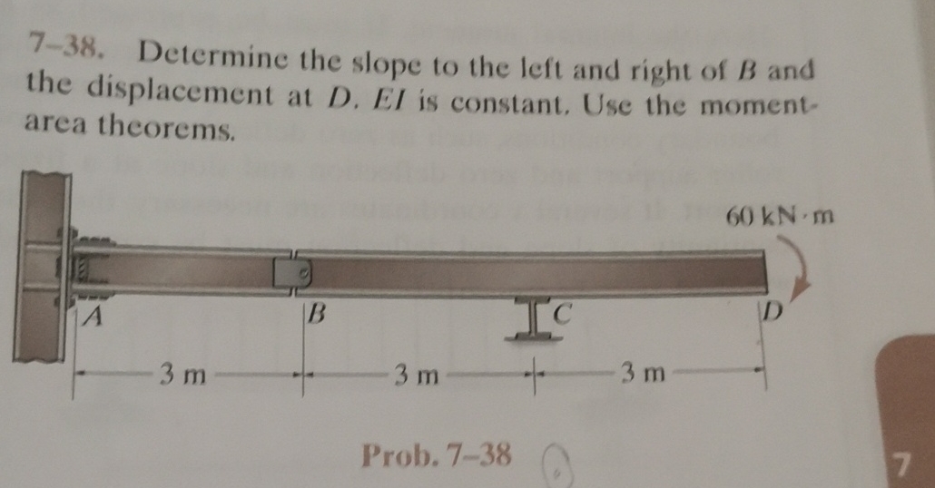 Explain how to solve 7 - 3 8 . Determine the