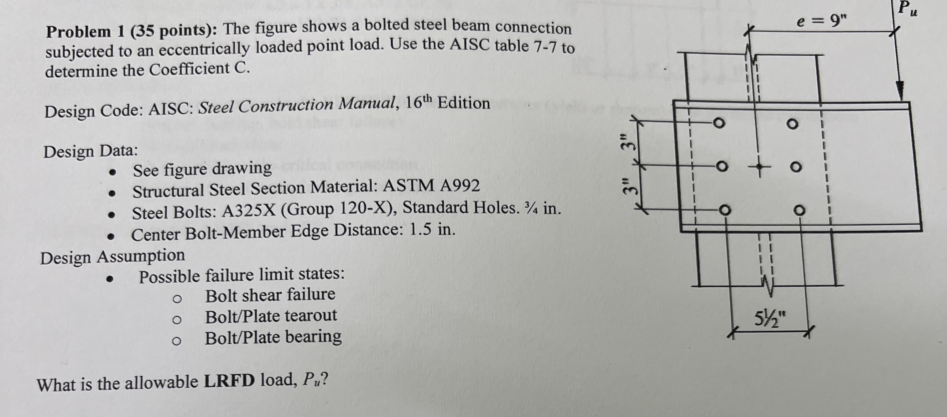 Problem 1 ( 3 5 points ) : The figure shows a