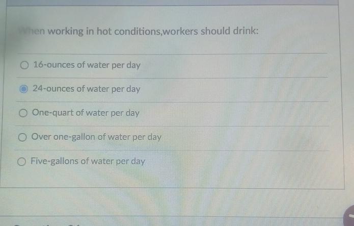 When working in hot conditions,workers should