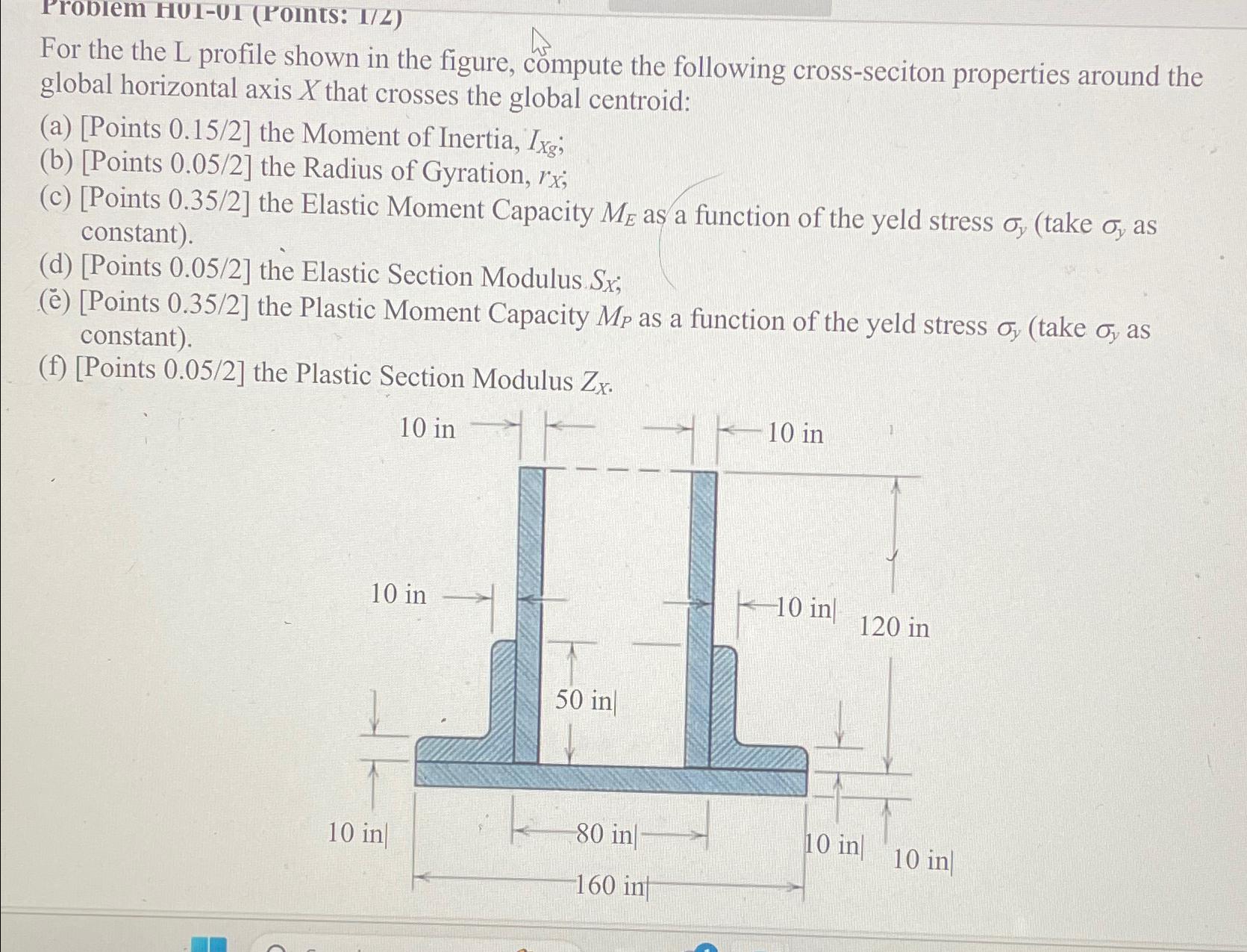 Problem Hu 1 - 0 1 ( Points: 1 / 2 ) For the the