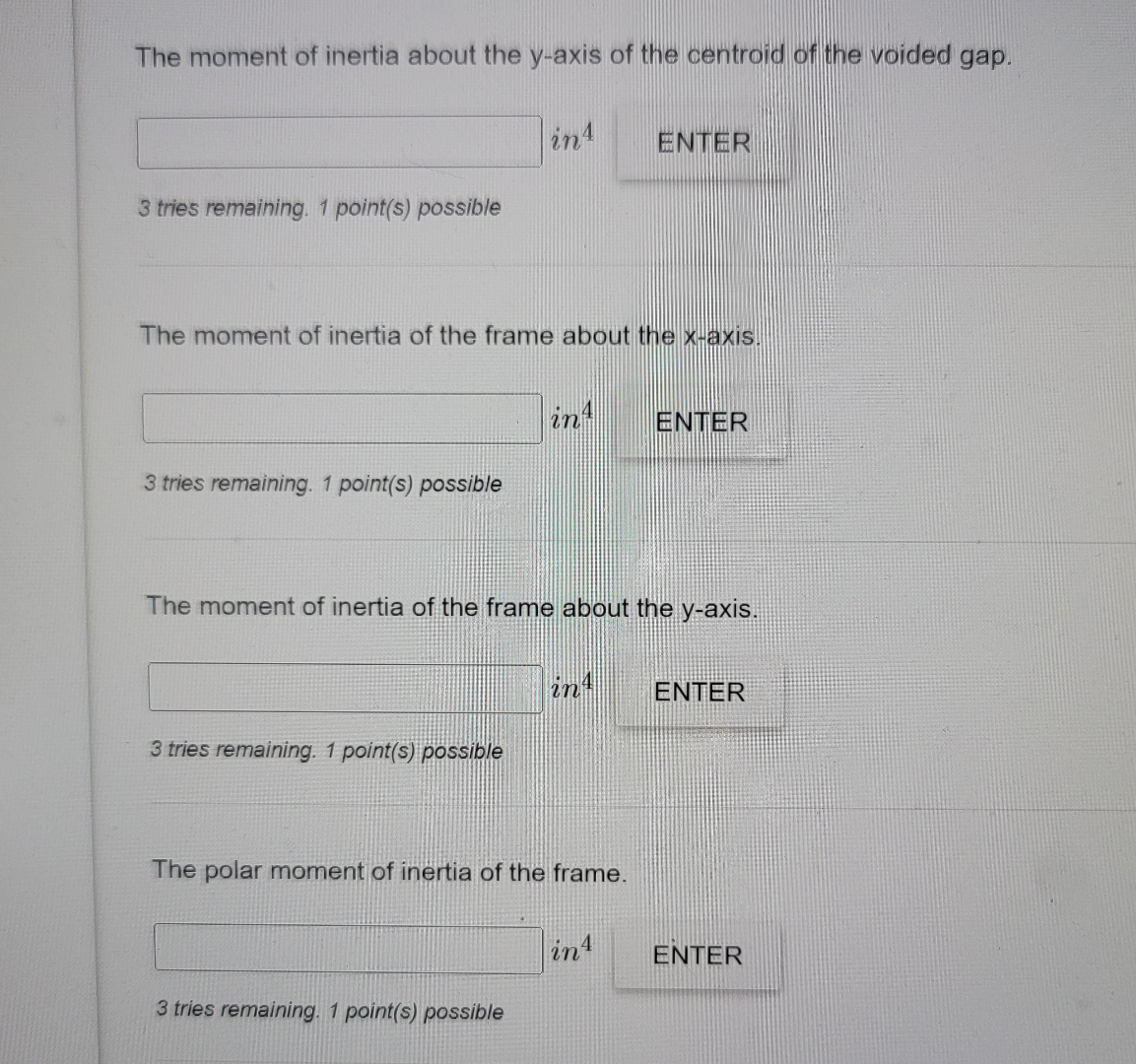 For the a " by a " frame of thickness t " , break