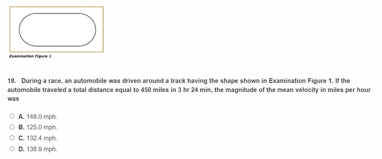 During a race, an automobile was driven around a