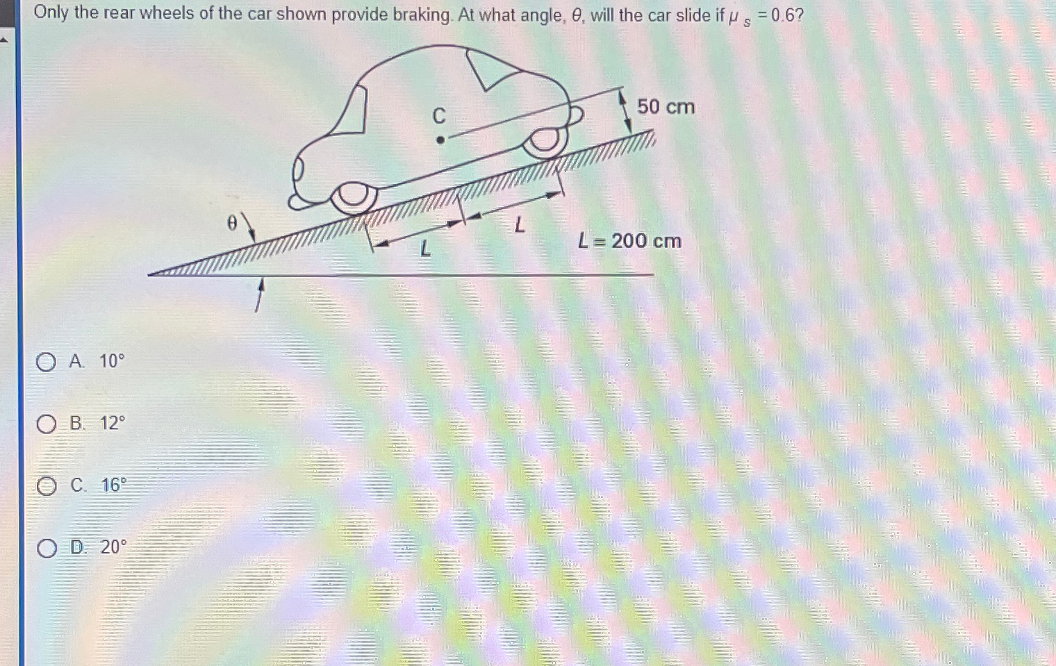 Only the rear wheels of the car shown provide