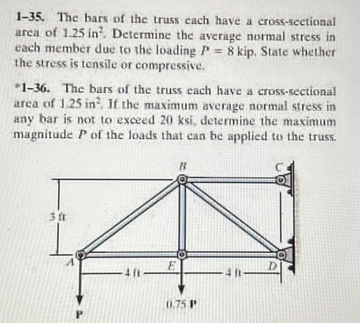 1 - 3 5 . The hars of the truss each have a cross