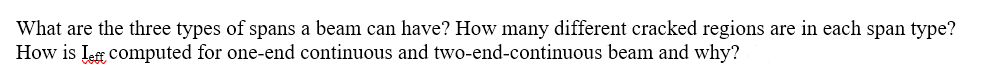 What are the three types of spans a beam can