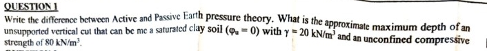 QUESTION 1 Write the difference between Active