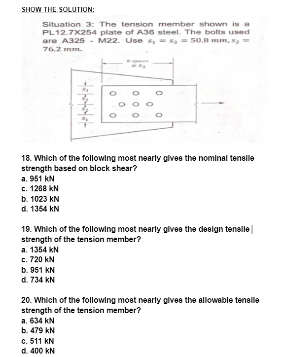 SHOW THE SOLUTION: Situation 3 : The tension