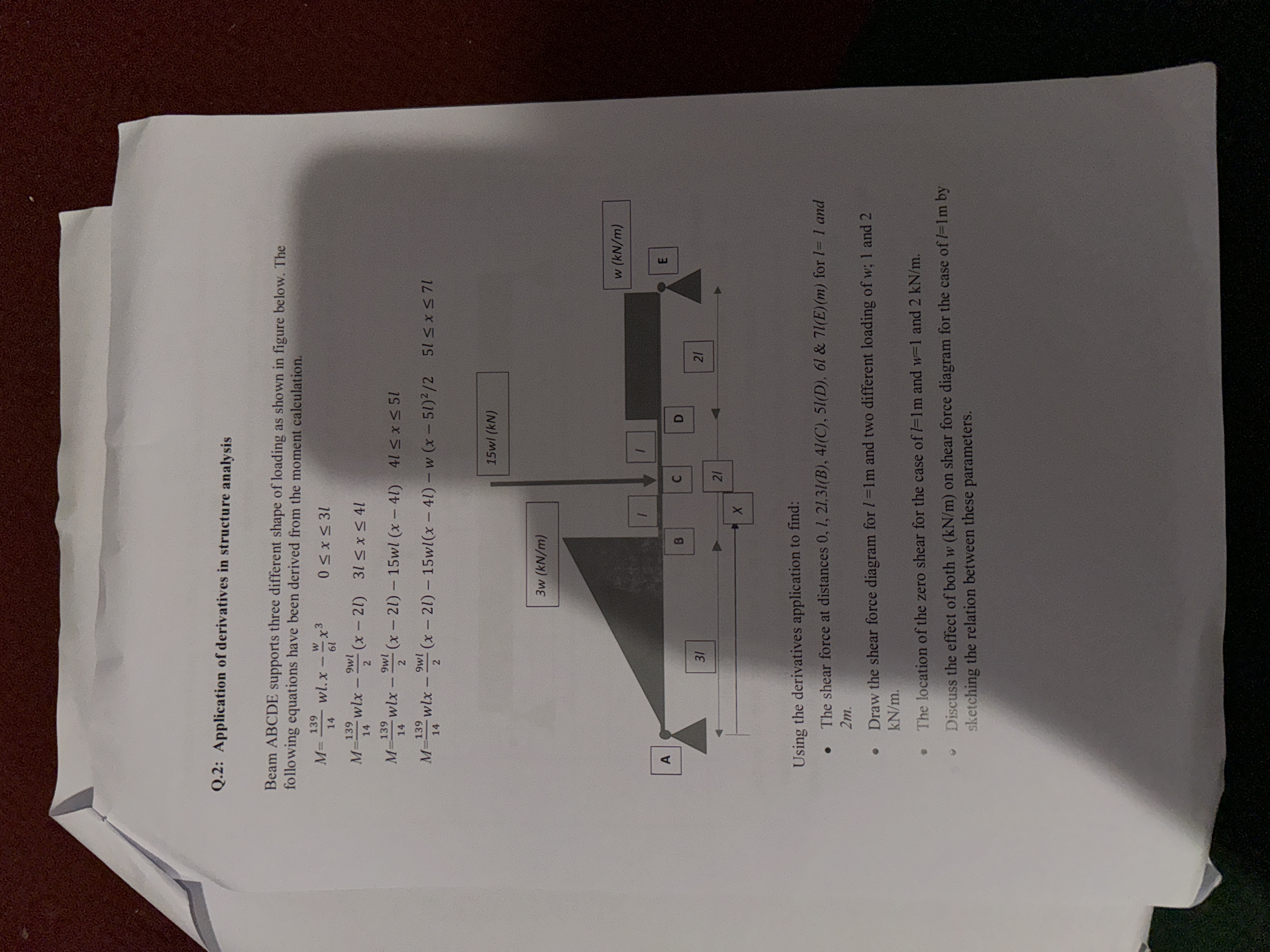 Q . 2 : Application of derivatives in structure