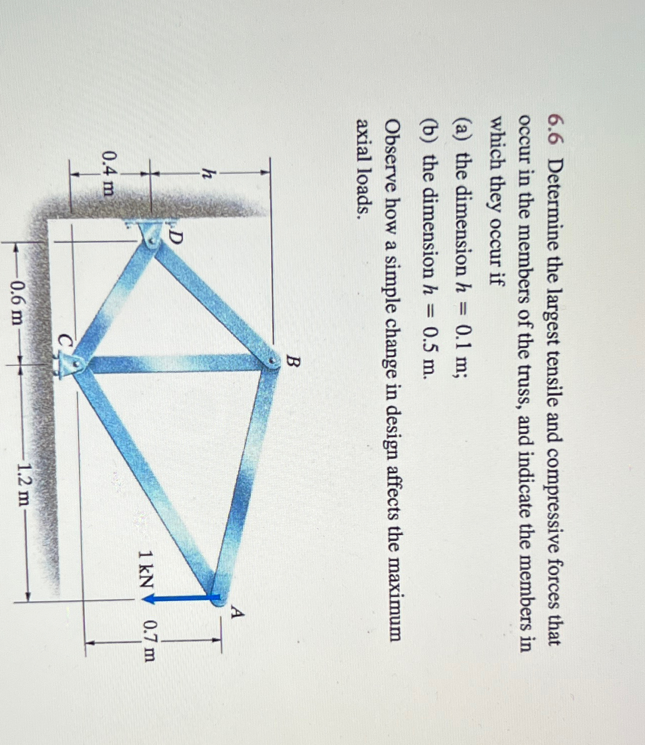 6 . 6 Determine the largest tensile and
